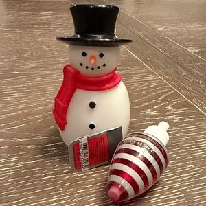 Bath & Body Works Christmas Snowman Night Light diffuser Plug in & 1 refill
